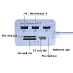 619-3.0 3-Port-HUB + 4-Port-Kartenleser Ein bis drei Hochgeschwindigkeits-USB-3.0-Hub-Splitter – Bild 4