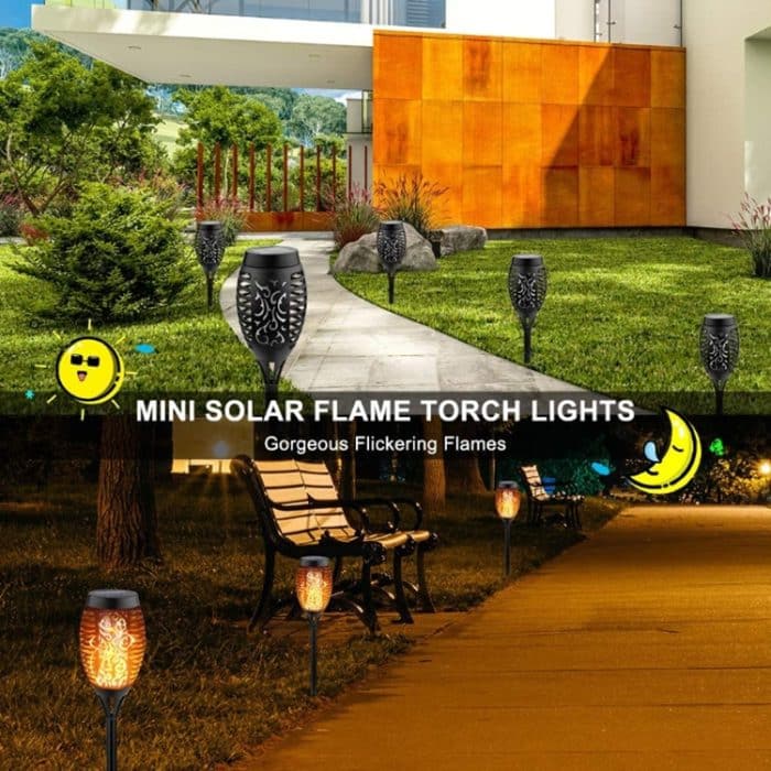 2 PCS Outdoor Hof Solar Flamme Licht Park Rasen Dekoration Wasserdichte Landschaft Licht – Bild 4
