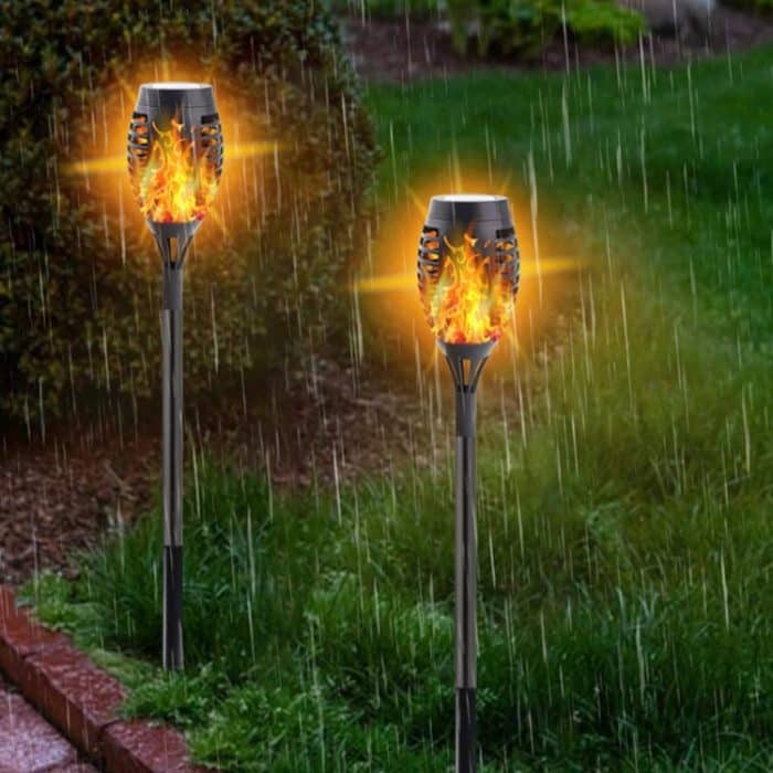 2 PCS Outdoor Hof Solar Flamme Licht Park Rasen Dekoration Wasserdichte Landschaft Licht – Bild 5