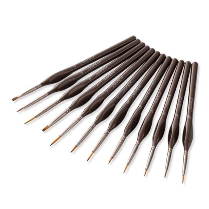 12 teile / set Malerei Dreieckstange Zweifarbige Nylon Haarhaken Linie Stift Aquarell Pinsel Stift Kunst Liefert – Bild 1