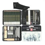 KALOUR 70-in-1-Skizzenstift, Eisenbox-Set, Skizzenwerkzeug-Set, Kunst-Malstift, 70 in 1 Sketch Pencil