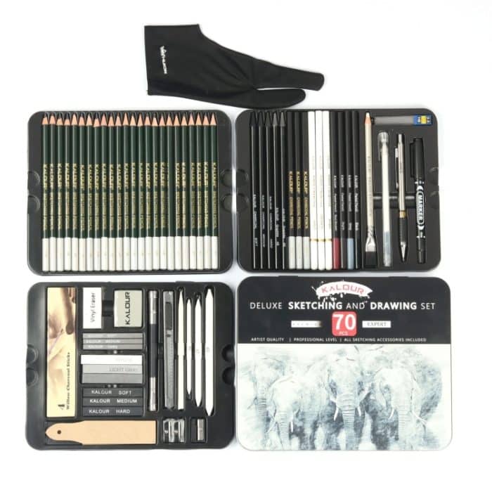 TBD0589424401A.jpg KALOUR 70-in-1-Skizzenstift, Eisenbox-Set, Skizzenwerkzeug-Set, Kunst-Malstift, 70 in 1 Sketch Pencil – Bild 1