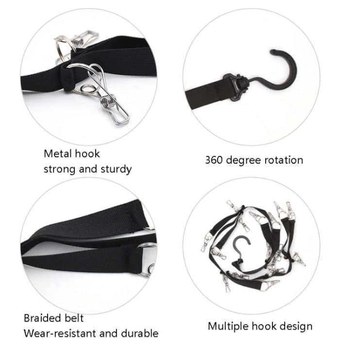 Rotationshaken Kleiderschrank Kappe Clip-Hängendes Seil Schlafzimmer Home Aufbewahrung Kleidung Tür Zurück Schurken – Bild 4