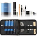 KALOUR 33-in-1-Skizzenstift-Set, Anfänger-Pinsel-Kunstzubehör, 33 in 1