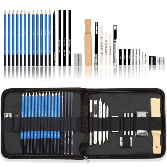 KALOUR 33-in-1-Skizzenstift-Set, Anfänger-Pinsel-Kunstzubehör, 33 in 1 – Bild 1
