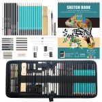 50-in-1 Skizzenstift-Werkzeugset, Hochglanz-Metallstift, Karbonstift, Malkunst-Set, 50 in 1 Sketch Pencil Tool – Bild 2