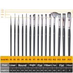 17-in-1-Acrylpinsel, Mehrzweck-Nylonwolle-Aquarellpinsel, Kunstmalmaterial, Qith-Leinwand-Maltasche, 17 in 1 – Bild 3