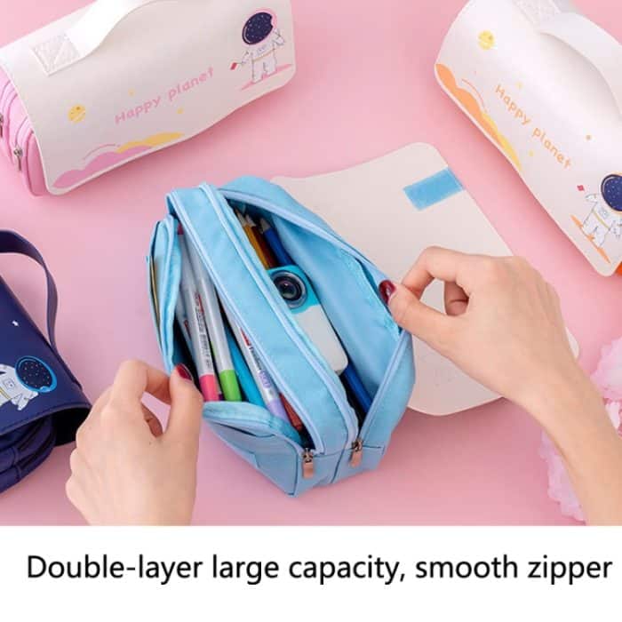 2 Stück große Kapazitäts-Federmäppchen für Studenten, niedlich, tragbar, Cartoon-Briefpapier-Box – Bild 3