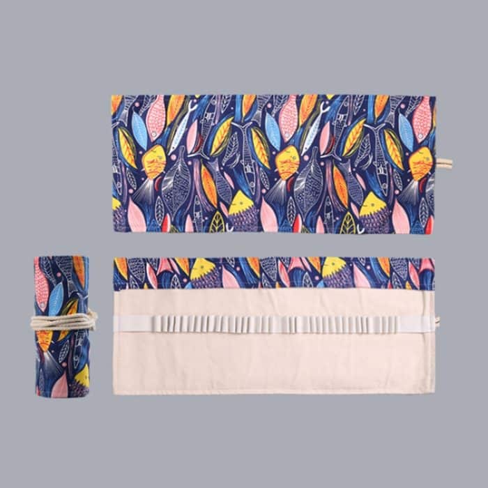 Handgefertigtes Stifte-Vorhang-Federmäppchen aus Segeltuch mit großem Fassungsvermögen für Jungen und Mädchen, Farbstift-Skizzen-Briefpapier-Box, 12 Holes, 24 Holes – Bild 4