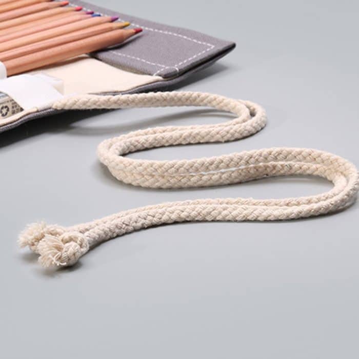 Handgefertigter grauer Canvula-Stiftvorhang, großes Fassungsvermögen, Roller-Stifttasche, Farbblei-Skizzen-Briefpapiertasche, 12 Holes, 24 Holes, 36  Holes, 48  Holes, 72  Holes – Bild 4