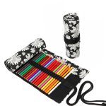 Schneeflocken-Druck, handgefertigt, Leinwand, Stiftvorhang, großes Fassungsvermögen, Roller-Stifttasche, Skizze, Farbstift, Schreibwarenbox, 12 Holes, 24 Holes, 36  Holes, 48  Holes, 72  Holes