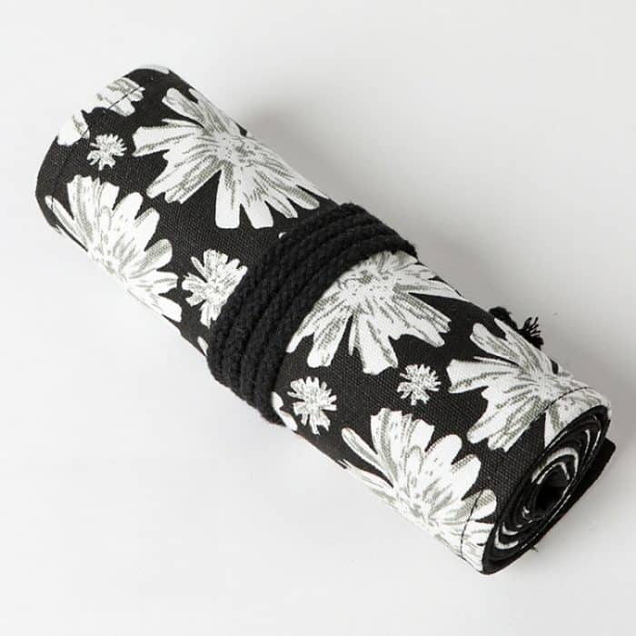 Schneeflocken-Druck, handgefertigt, Leinwand, Stiftvorhang, großes Fassungsvermögen, Roller-Stifttasche, Skizze, Farbstift, Schreibwarenbox, 12 Holes, 24 Holes, 36  Holes, 48  Holes, 72  Holes – Bild 4