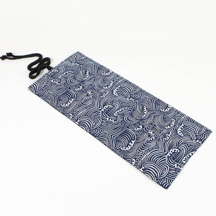 Kleine Wellen Bedruckte Leinwand Stift Vorhang Große Kapazität Roller Stift Tasche Skizze Farbe Bleistift Briefpapier Box, 12 Holes, 24 Holes, 36  Holes, 48  Holes, 72  Holes – Bild 2