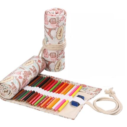 Turm Leinwand handgemachte Stift Vorhang Rolle Stift Tasche Skizze Farbe Bleistift Tasche, 12 Holes, 24 Holes, 36 Holes, 48 Holes, 72 Holes