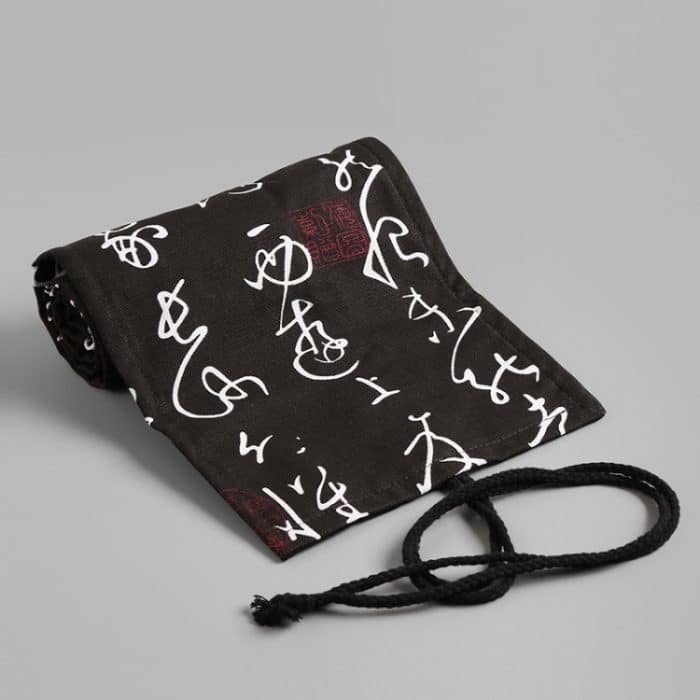 Schwarze Kalligraphie-Leinwand-Stiftvorhang-Skizze-Farbstifttasche, 12 Holes, 24 Holes, 36  Holes, 48  Holes, 72 Holes – Bild 2