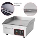 Fuyi Kommerzieller Desktop-Elektroherd, Edelstahlgehäuse, Gusseisenspieße, Pfannkuchen-Elektro-Grillplatte, EU-Stecker, EG-818B – Bild 4