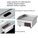 Fuyi Kommerzieller Desktop-Elektroherd, Edelstahlgehäuse, Gusseisenspieße, Pfannkuchen-Elektro-Grillplatte, EU-Stecker, EG-818B – Bild 5