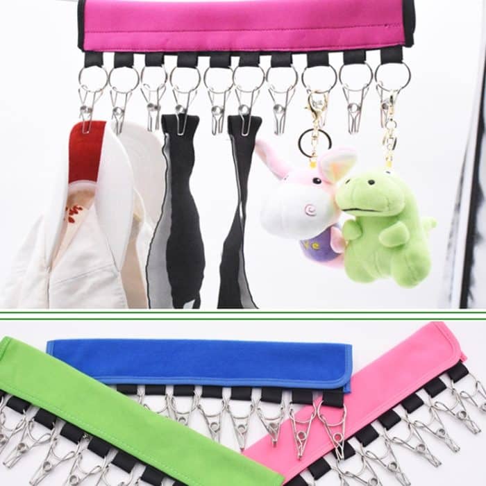 2 Stück tragbarer Stoff-Kleiderbügel, Hut, selbstklebender Clip, Reisekleidung, Socken, faltbarer Kleiderbügel, Diving Material, Flannel – Bild 4