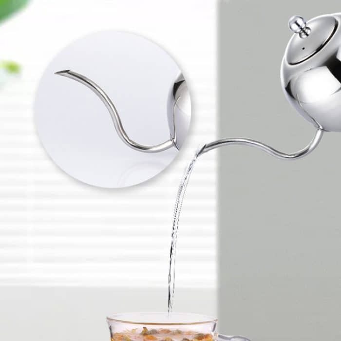 Handspülkanne, Mokka-Kaffeekanne, Edelstahl-Kaffeekanne, europäischer Stil, Edelstahl-Teekanne mit Sieb, 1L, 0.85L – Bild 6