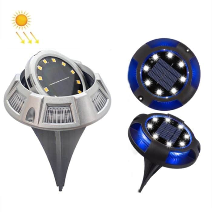 Solar-Untergrundlampe für den Außenbereich, rotierende vergrabene Rasenlampe, Spezifikation:, 12 LEDs White+Blue Light (Aluminum Shell), 12 LEDs Warm+Blue Light (Aluminum Shell), 12 LEDs White+Color Llight (Aluminum Shell)... – Bild 1