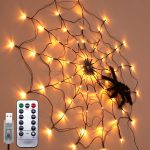 LED-Spinnennetzlampe mit Fernbedienung, Halloween-Atmosphäre, Dekoration, Requisiten, Leistung:, USB-in, Battery Box