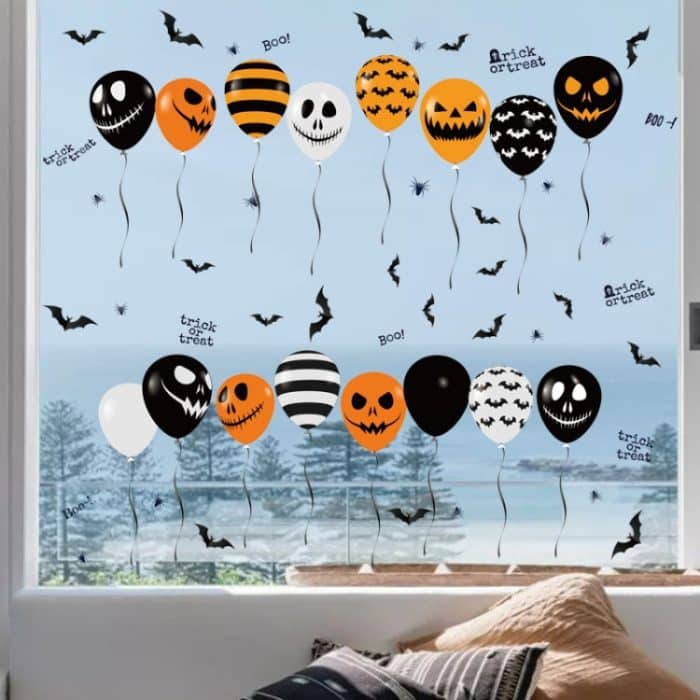 3 Stück Halloween Horror Glas Dekoration Aufkleber Ballon elektrostatische Aufkleber, Balloon Electrostatic Sticker – Bild 6