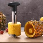 2 Stück Edelstahl-Ananasschäler, Obstschneider, Küchenutensilien, Pineapple Corer Slicer (Black handle), Pineapple Corer Slicer (Yellow handle), Pineapple Corer Slicer (Fruit Green handle) – Bild 11