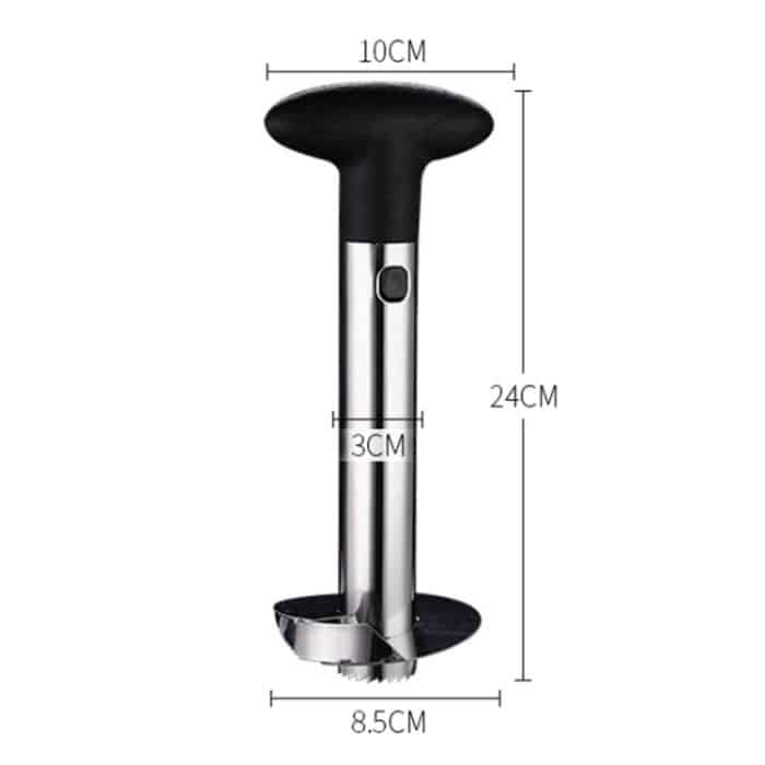 2 Stück Edelstahl-Ananasschäler, Obstschneider, Küchenutensilien, Pineapple Corer Slicer (Black handle), Pineapple Corer Slicer (Yellow handle), Pineapple Corer Slicer (Fruit Green handle) – Bild 4