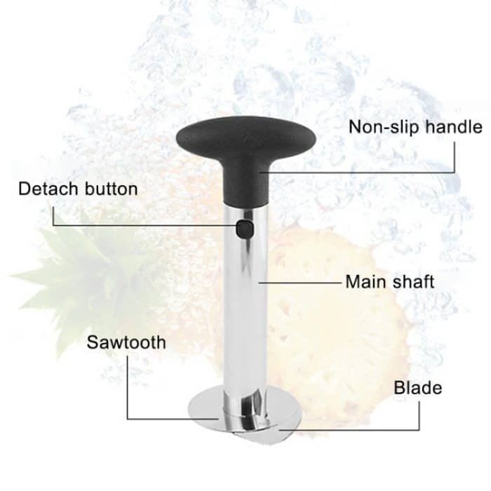 2 Stück Edelstahl-Ananasschäler, Obstschneider, Küchenutensilien, Pineapple Corer Slicer (Black handle), Pineapple Corer Slicer (Yellow handle), Pineapple Corer Slicer (Fruit Green handle) – Bild 6