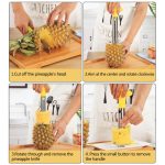 2 Stück Edelstahl-Ananasschäler, Obstschneider, Küchenutensilien, Pineapple Corer Slicer (Black handle), Pineapple Corer Slicer (Yellow handle), Pineapple Corer Slicer (Fruit Green handle) – Bild 8