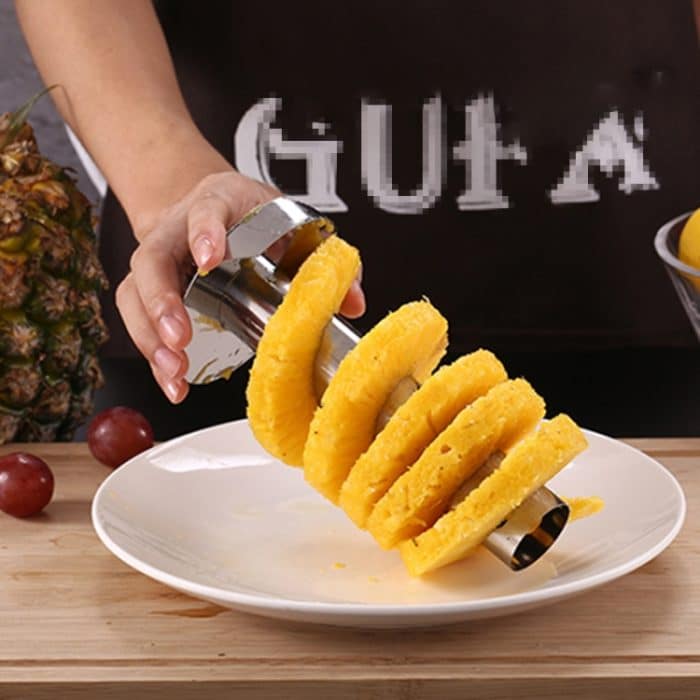 2 Stück Edelstahl-Ananasschäler, Obstschneider, Küchenutensilien, Pineapple Corer Slicer (Black handle), Pineapple Corer Slicer (Yellow handle), Pineapple Corer Slicer (Fruit Green handle) – Bild 9