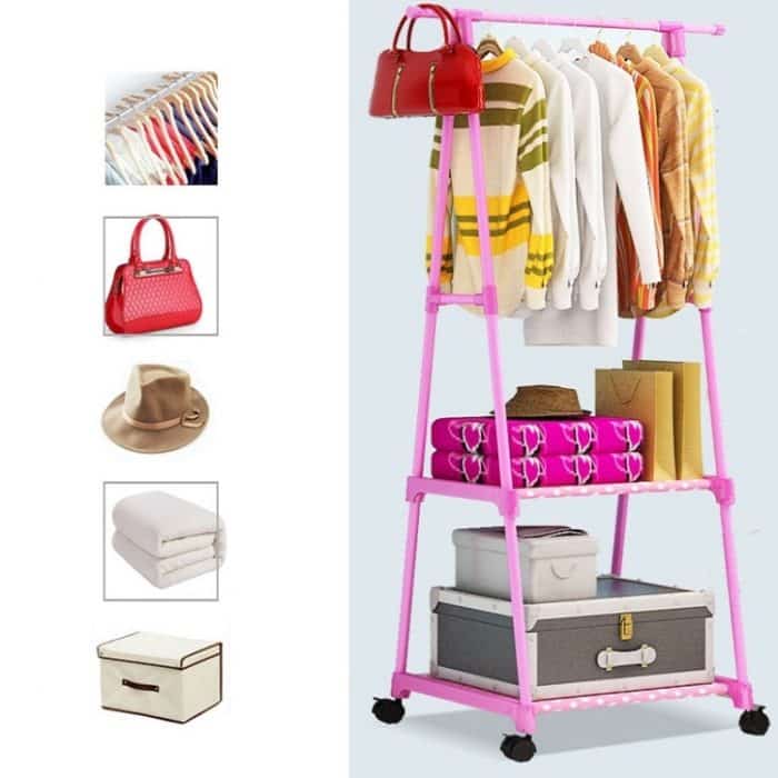 Abnehmbare Multifunktions-Bodendreieck-Einfachgarderobe aus Edelstahl – Bild 5