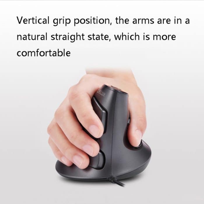 DELUX M618 vertikale Handmaus mit 6 Tasten, ergonomische kabelgebundene Maus, Kabellänge: 1,5 m, Wired – Bild 4