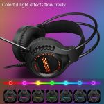 Smailwolf AK3 Headset Spielkopfhörer Kabelgebundenes leuchtendes Desktop-Computer-Headset, Stil:, 3.5mm Double Plug Black, USB Single-plug Black – Bild 3