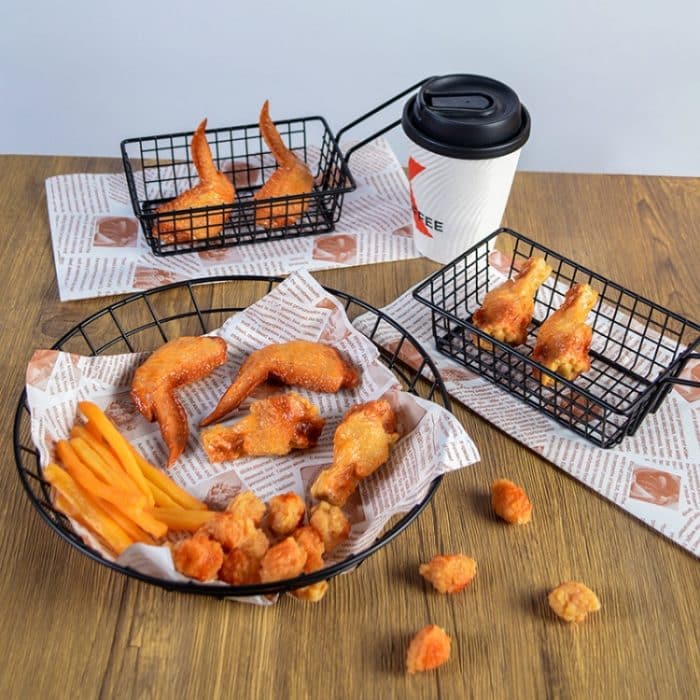 Simulation Essen Modell Spielzeug Schießen Requisiten, 3 PCS Chicken Leg Model, 3 PCS Chicken Wings Model, 3 PCS Chicken Leg Keychain, 3 PCS Chicken Wings Keychain, 10 PCS Chicken Rice Flower Model, 20 PCS French Fries Model – Bild 2