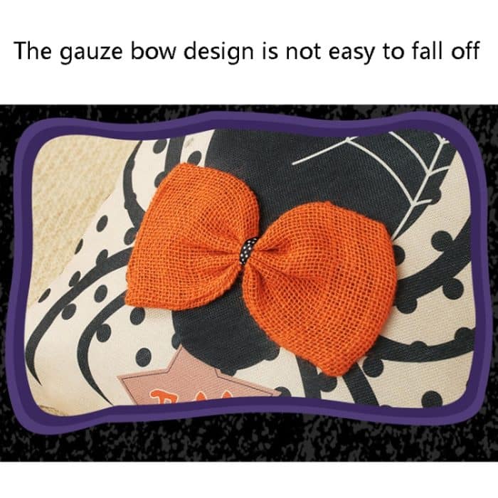 2 Stück SYSDWS21 45 x 45 cm Halloween-Dekorationsdruck-Kissenbezug ohne Innenkern, Stil:, Witchcher Hat, Spider, Lace Witch Hat – Bild 3