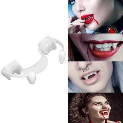 4 Stück Halloween-Dekoration, Vampirzähne, einziehbare Zombiezähne, Verpackung:, OPP, Plastic Box