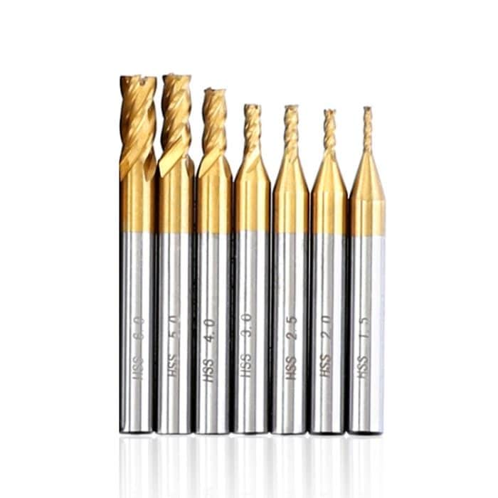 Stirnflächenfräser aus Schnellarbeitsstahl und Aluminium mit geradem Schaft und titanbeschichtetem Fräser, 7 PCS/Set, 10 PCS/Set, 11 PCS/Set – Bild 1