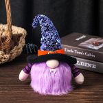 Halloween-Dekorationszubehör, glänzende gesichtslose Puppe, Orange, Purple