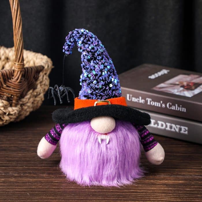 TBD0595718001B.jpg Halloween-Dekorationszubehör, glänzende gesichtslose Puppe, Orange, Purple – Bild 1