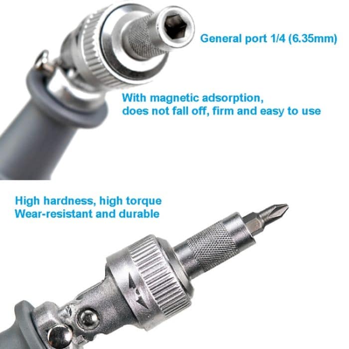 180-Grad-6,35-mm-Legierungs-Winkel-Ratschenschraubendreher-Set mit 10 Schraubendreher-Bits, LT001 – Bild 7