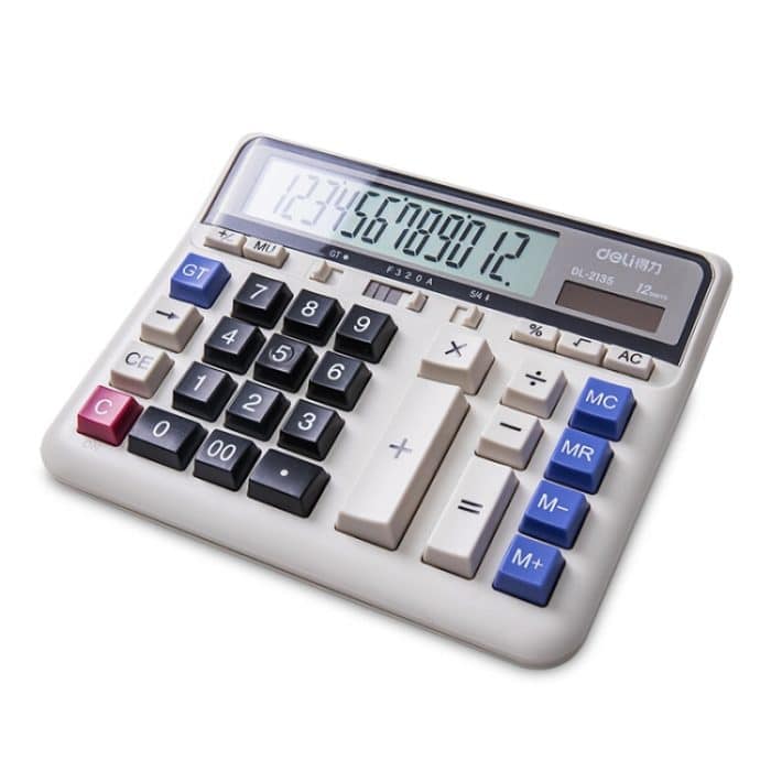 Deli 2135 Computer-Tastatur-Rechner, Großtasten-Bankbüro, Finanzbuchhaltung, Solarrechner, 2135 – Bild 2