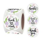 5 Stück Rolle Blumen-Dankeschön-Aufkleber Geburtstagsfeier Geschenkverpackungsetikett, 38mm / 1.5 Inch