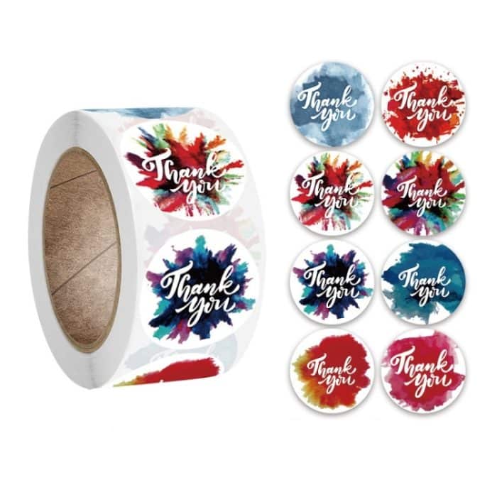 10 Stück „Vielen Dank“, selbstklebender Regenbogenaufkleber, Umschlagsiegel mit Hochzeitsdekorationsetikett, A-173 Stickers – Bild 1