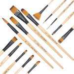 XILEYW 14 Stück/Set gelbe Nylonwolle-Aquarell-Gouache-Acrylpinsel, 14 PCS/Set Paint Brushes – Bild 4