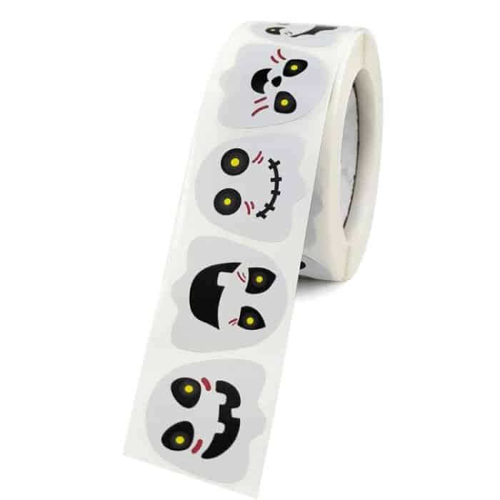 10 Stück Halloween Geist Emoji Aufkleber Kinder Geschenk Dekoration Lebensmittel Versiegelungsaufkleber, 25x25mm – Bild 5