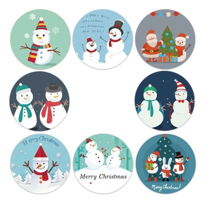 Schneemann-Weihnachtsaufkleber-Geschenk-Dekorations-Geschenk-Siegelaufkleber, LG-210922-38-001 – Bild 4