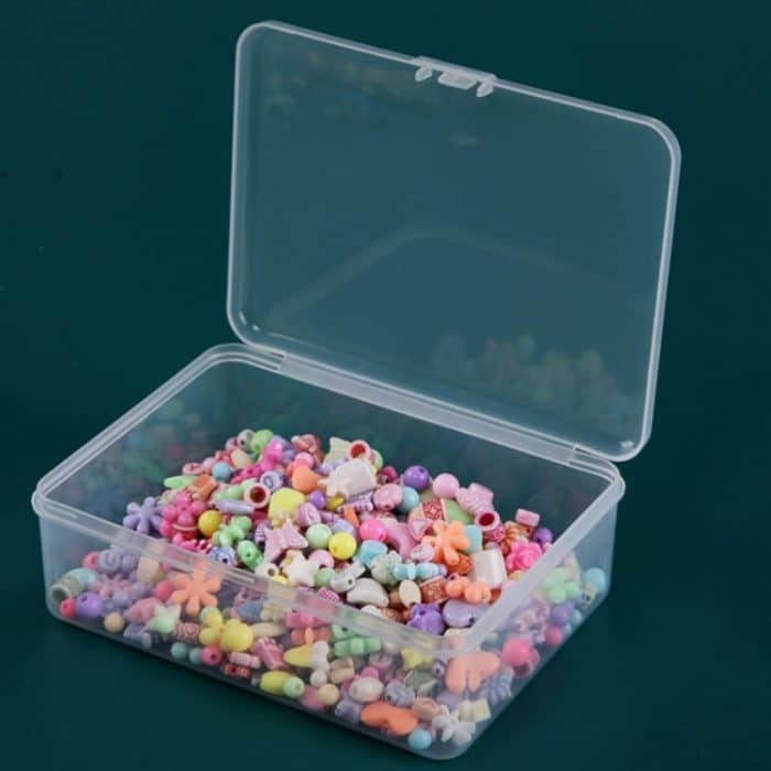 6 stücke PP Rechteckige transparente Kunststoffbox-Flip-Abdeckung Teile Hardware-Tool Aufbewahrungsbox – Bild 6