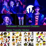 5 Stück Halloween fluoreszierende Kinder Wassertransferaufkleber Cartoon Tier Tattoo Aufkleber, WSYG01, WSYG02, WSYG03, WSYG04 – Bild 2
