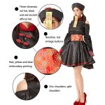 1794 Retro-Stickerei bedrucktes Zombie-Vampir-Kostüm, Halloween-Cosplay-Zombie-Kostümkleid, Zombie Vampire – Bild 4